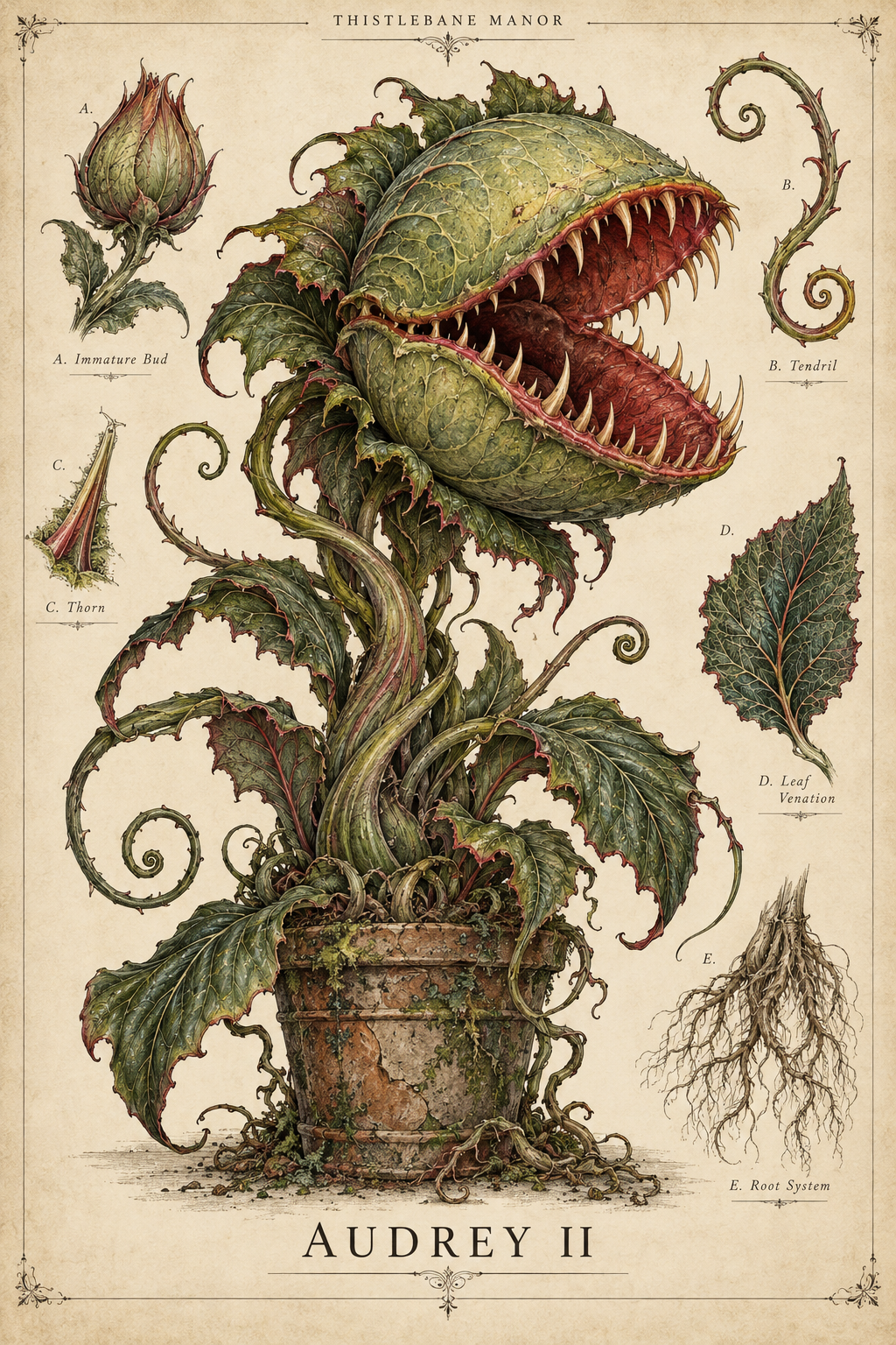 Audrey II — Botanical Specimen Art Print
