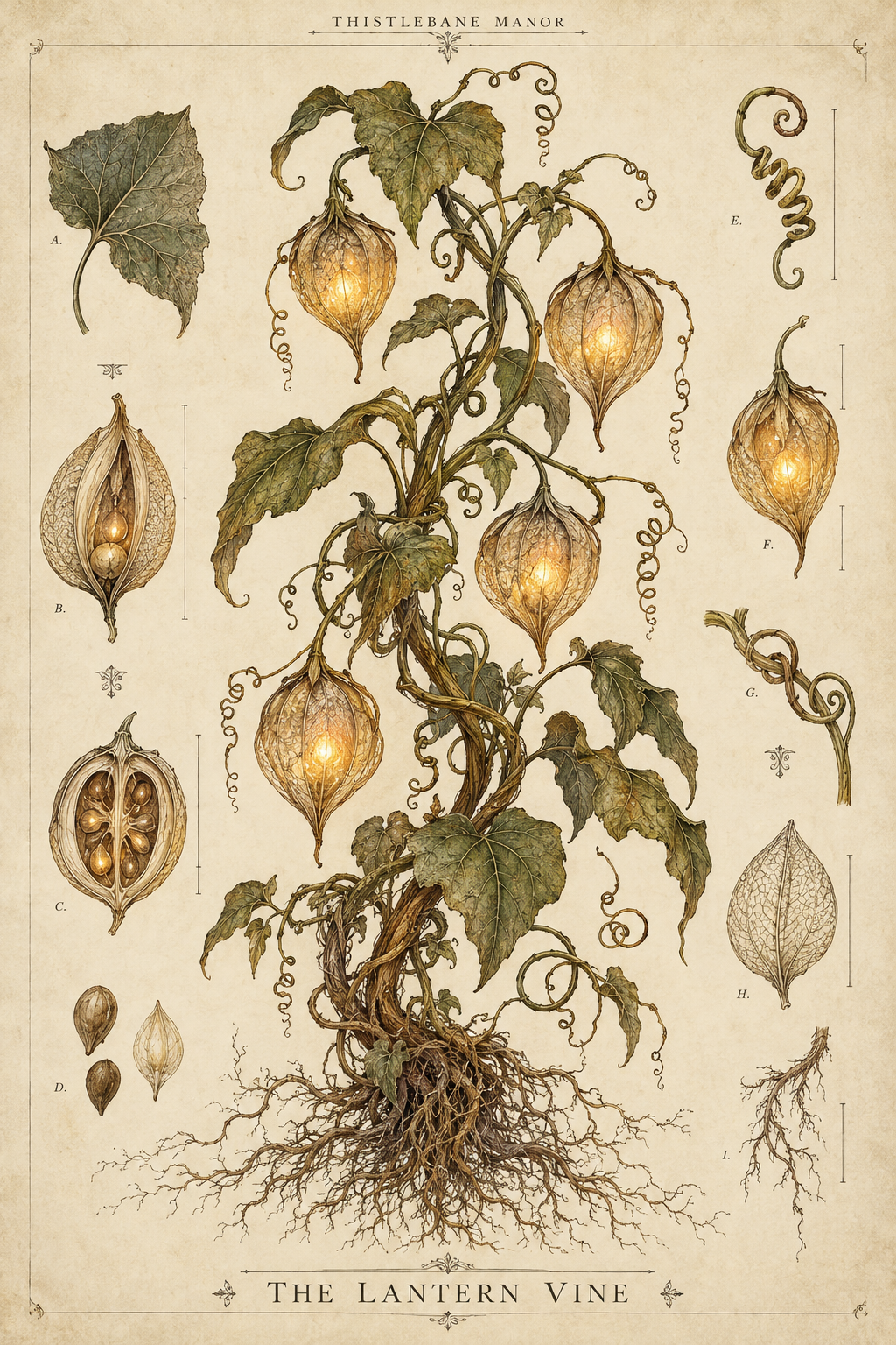 Lantern Vine — Botanical Specimen Art Print