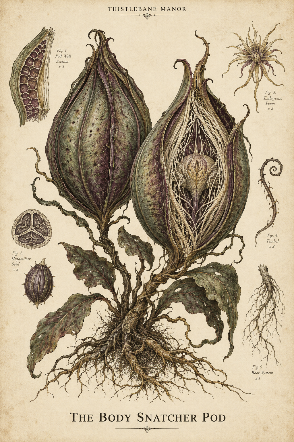 Body Snatcher Pod — Botanical Specimen Art Print